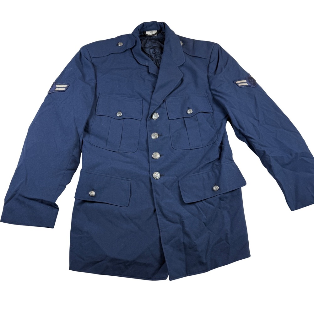Vintage USAF De Rossi & Son Co Dress Coat 40S Blue Wool Blend Military Jacket